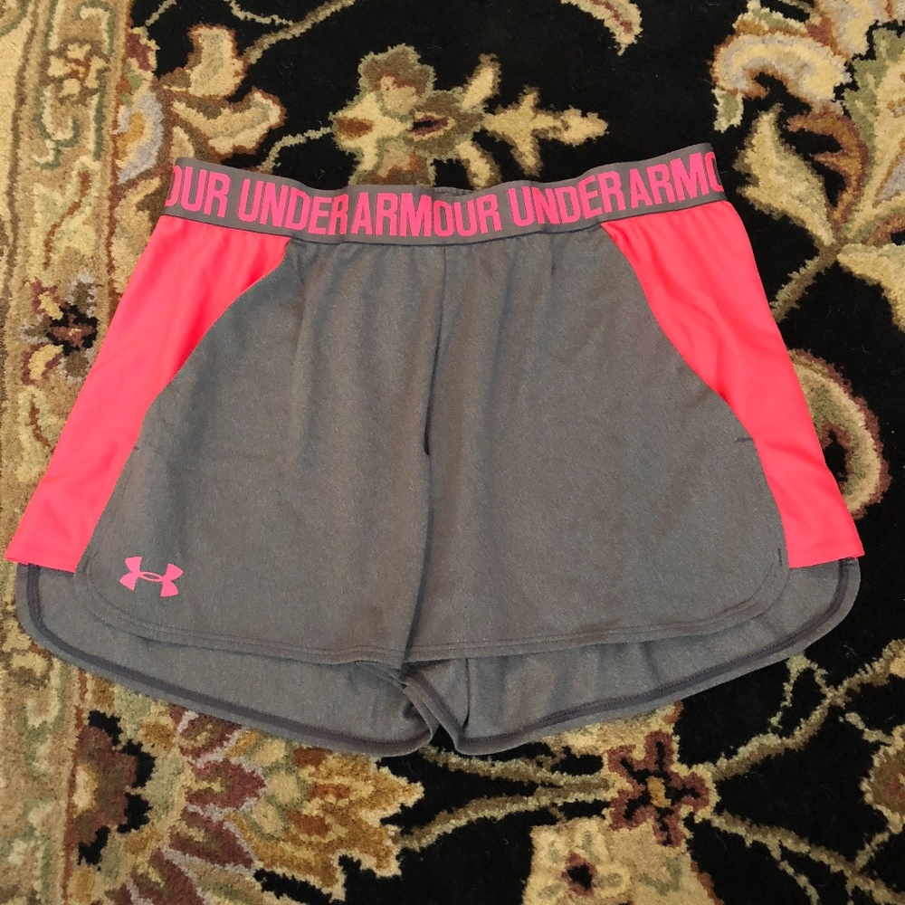 Pink & Grey Under Armour Shorts